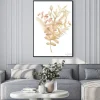 Plakat: Watercolor composition with plants and leaves in pastel color.