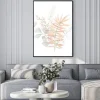 Plakat: Watercolor composition with plants and leaves in pastel pink