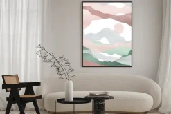 Plakat: Watercolor creative minimalist hand painted landscape composition,