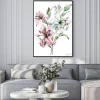 Plakat: Watercolor flowers lilies. floral bouquet, clip art. arrangement