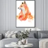 Plakat: Watercolor fox animal illustration isolated on white background.