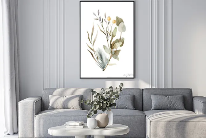 Plakat: Watercolor hand painted composition - arrangement, bouquet. soft