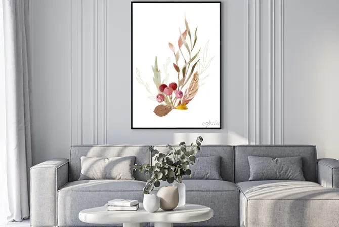 Plakat: Watercolor hand painted composition - arrangement, bouquet. soft