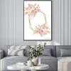 Plakat: Watercolor illustration. gold polygonal frame in boho style
