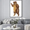 Plakat: Watercolor illustration with cute forest bear isolated on white