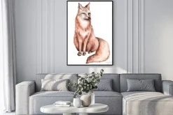 Plakat: Watercolor illustration of cute animals. forest wild animals