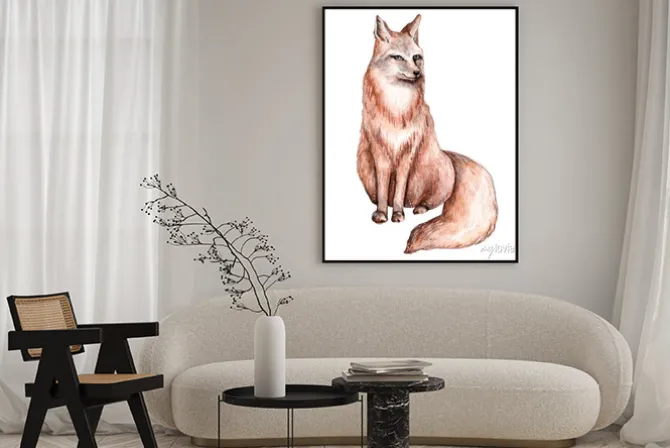 Plakat: Watercolor illustration of cute animals. forest wild animals