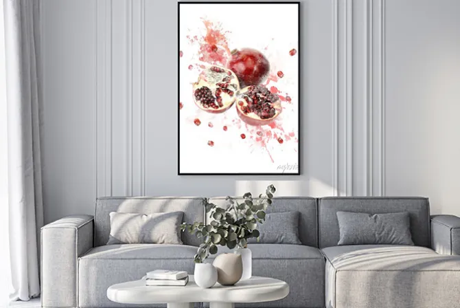 Plakat: Watercolor image of pomegranate