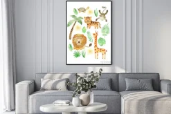 Plakat: Watercolor safari arrangements.