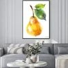 Plakat: Watercolor yellow pear isolated on white background