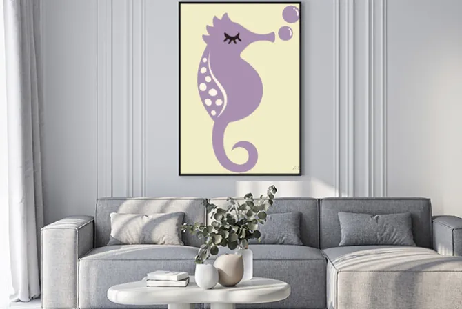 Plakat: Wektor ładny hipokamp