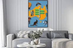 Plakat: Wektor australia podróż płaski kolor