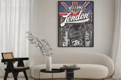 Plakat: Wektor kreda wielkiej brytanii flaga i londyn