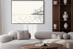 Plakat: Wektor latem krajobraz szkic. nadmorskich i górskich