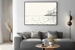 Plakat: Wektor latem krajobraz szkic. nadmorskich i górskich