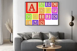 Plakat: Wektor zestaw nowoczesne bloki drewniane alfabetu