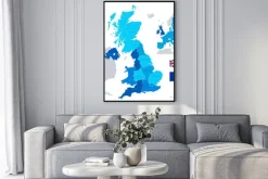 Plakat: Wektorowa mapa administracyjna uk