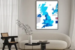 Plakat: Wektorowa mapa administracyjna uk