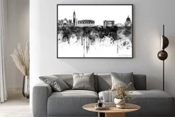 Plakat: Wenecja skyline czarno akwarelą