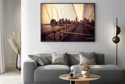 Plakat: Widok z dzielnicy finansowej z brooklyn bridge