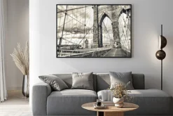 Plakat: Widok z mostu brooklińskiego vintage