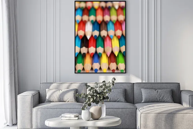 Plakat: Wiele kolorowe kredki