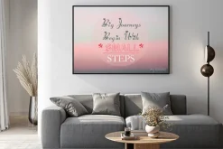 Plakat: Wielkie podróże zaczynają się od małych kroków