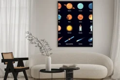 Plakat: Wielokolorowe zestaw ikon kosmos