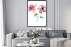 Plakat: Wiosenne kwiaty akwarelowe