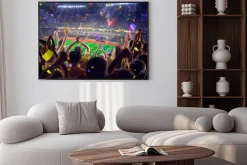 Plakat: Wiwatujący kibice na trybunach