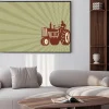 Plakat: Wizytówka farmer jazdy vintage retro traktor