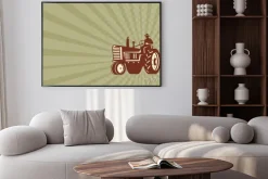 Plakat: Wizytówka farmer jazdy vintage retro traktor