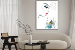 Plakat: Woman and island in glass