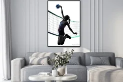 Plakat: Woman volleyball players isolated silhouette