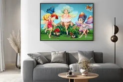 Plakat: Wróżki latające w ogrodzie z motyli