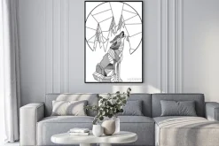 Plakat: Wycie wolf geometric