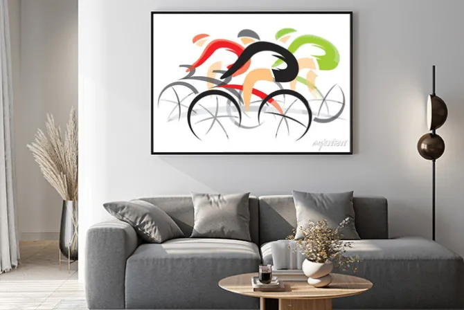 Plakat: Wyścig rowerów