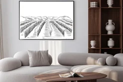 Plakat: Wyciągnąć rękę krajobraz z pól.