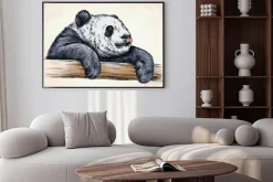 Plakat: Wygrawerować atramentu rysować rysunek panda