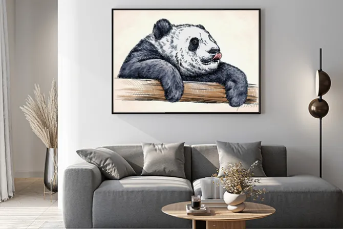 Plakat: Wygrawerować atramentu rysować rysunek panda
