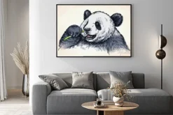 Plakat: Wygrawerować atramentu rysować rysunek panda
