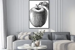 Plakat: Wygrawerowane ilustracją vector jabłoni