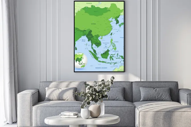 Plakat: Wysoki szczegółów mapy wektorowe dalekiego azji wschodniej