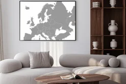 Plakat: Wysokiej jakości mapa europy z granicami regionów