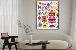 Plakat: Wzorzec z symboli meksyku