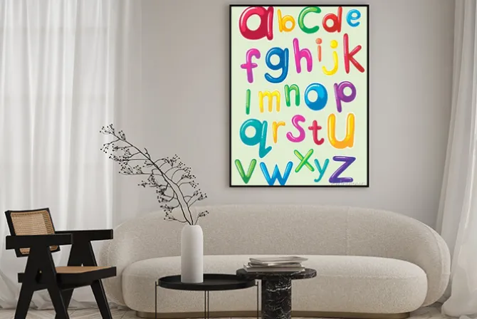 Plakat: Wzór czcionki z alfabet angielski