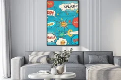 Plakat: Wzór komiks dymki w stylu pop