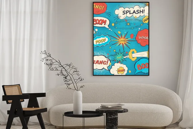 Plakat: Wzór komiks dymki w stylu pop