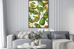 Plakat: Wzór ręcznie rysowane awokado