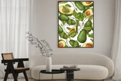 Plakat: Wzór ręcznie rysowane awokado